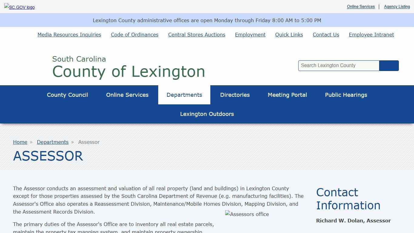 Assessor County of Lexington